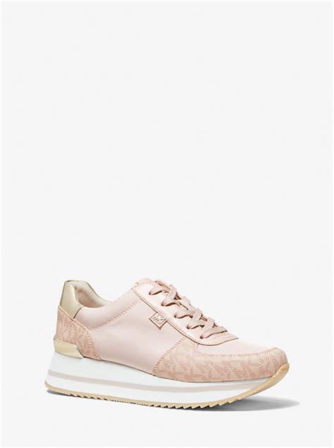 michael michael kors monique mixed-media trainer|monique mixed media trainer.